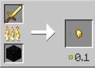 The result of a smelted golden sword (Image via Minecraft)